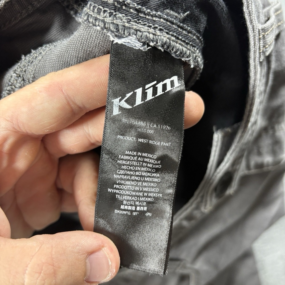 Klim West Ridge Pants Mens 38x32 Gray Canvas Double Knee Workwear Tech Utility View 6